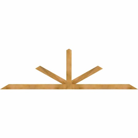 Ekena Millwork Saratoga Timber Gable Bracket, Western Red Cedar, 108"W x 31 1/2"H x 2"D x 4"F, 7/12 Pitch GBW108X31X0204SAR00RWR